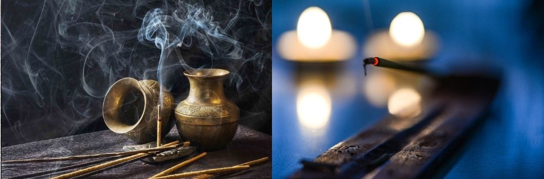 Indijski mirisni štapići, kadionice, svijeće i čunjevi